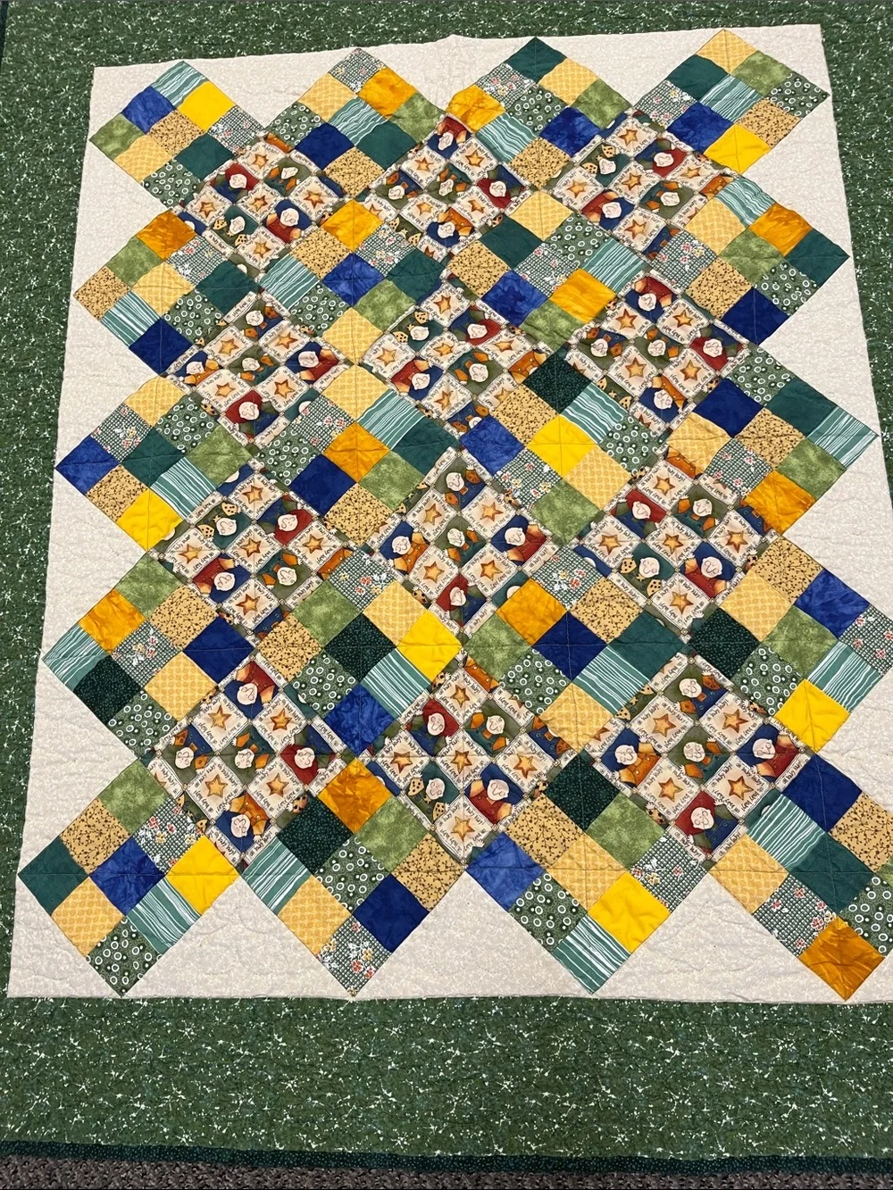 Hand Crafted green patchwork